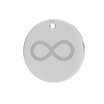 Circle pendant - infinity sign, sterling silver, LKM-2606 - 0,50 13x13 mm*PT - Platinum Plated