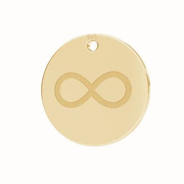 Circle pendant - infinity sign, sterling silver, LKM-2606 - 0,50 13x13 mm*18K - Light Yellow Gold Plated - 0,4 µm