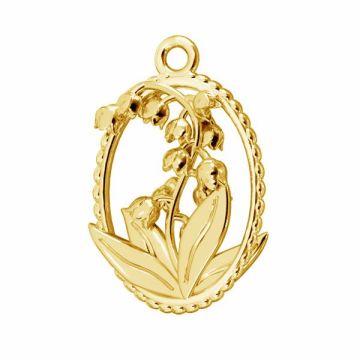 Lily of the valley pendant*sterling silver 925*24K - Gold Plated - 0,4 µm