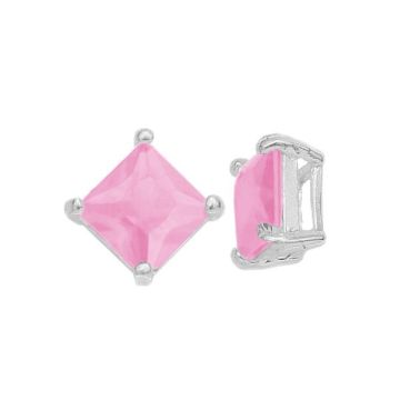 Pendentif avec zircone cubique carrée, argent 925, CK Rose 6x6 mm