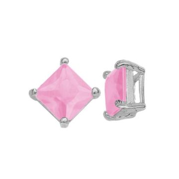 Pendentif avec zircone cubique carrée, argent 925, CK Rose 6x6 mm*PT - platine