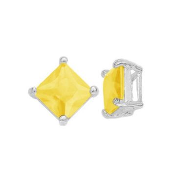 Pendentif avec oxyde de zirconium carré jaune 6x6 mm, argent sterling 925 - CK Yellow 6x6 mm