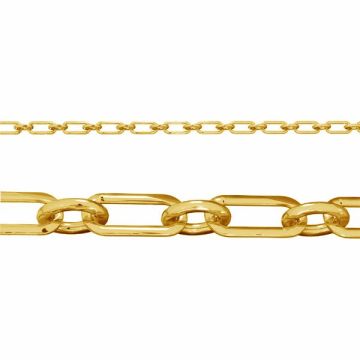 Catena sfusa per ancora*argento sterlina 925*24K - Placcato oro - 0,4 µm