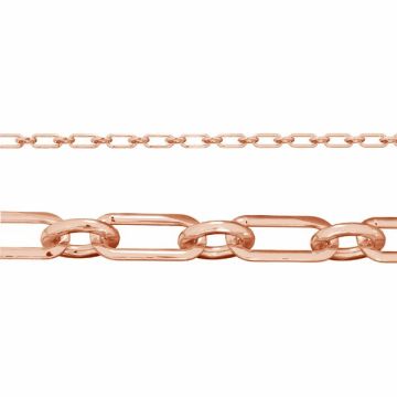 Catena sfusa per ancora*argento sterlina 925*18K - placcato oro rosa - 0,4 µm