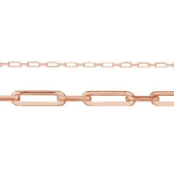 Catena graffetta martellata sfusa, argento sterling AG 925*18K - Placcato oro rosa - 0,4 µm