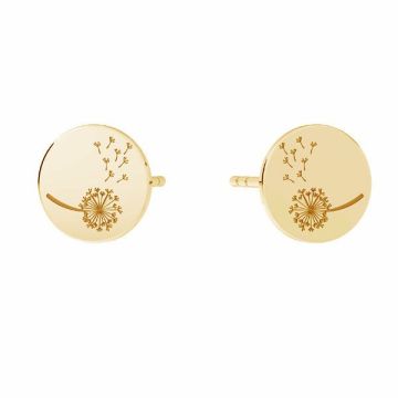 Dandelion earrings, sterling silver 925, KLS LKM-2989 - 0,50 8x8 mm (L+P)*18K - Light Yellow Gold Plated - 0,4 µm