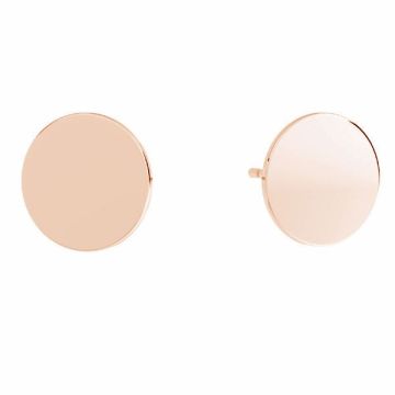 Round earrings, sterling silver 925, KLS LKM-3000 - 0,50 10x10 mm*18K - Rose Gold Plated - 0,4 µm