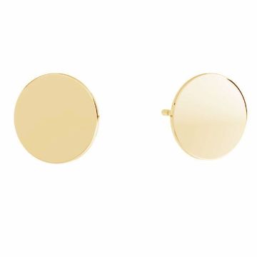 Round earrings, sterling silver 925, KLS LKM-3000 - 0,50 10x10 mm*18K - Light Yellow Gold Plated - 0,4 µm