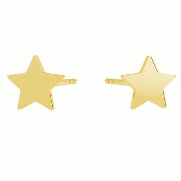 Star earrings, sterling silver 925, KLS LKM-3001 - 0,50 8x8mm*24K - Gold Plated - 0,4 µm