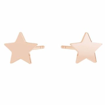 Star earrings, sterling silver 925, KLS LKM-3001 - 0,50 8x8mm*18K - Rose Gold Plated - 0,4 µm