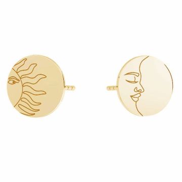 Sun & moon earrings, sterling silver 925, KLS LKM-3004 - 0,50 10x10 mm (L+P)*18K - Light Yellow Gold Plated - 0,4 µm