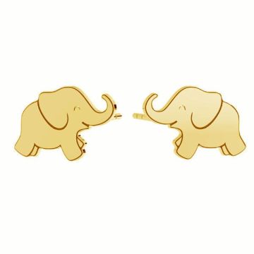 Elephant earrings, sterling silver 925, KLS LKM-3007 - 0,50 10x15 mm (L+R)*24K - Gold Plated - 0,4 µm