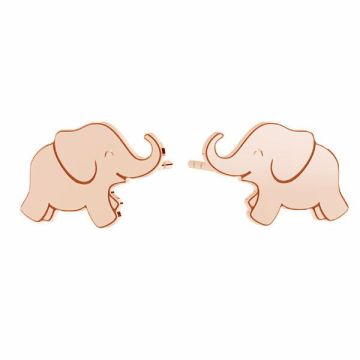 Elephant earrings, sterling silver 925, KLS LKM-3007 - 0,50 10x15 mm (L+R)*18K - Rose Gold Plated - 0,4 µm