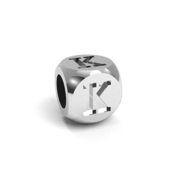 Pendentif - cube avec lettre K*argent 925