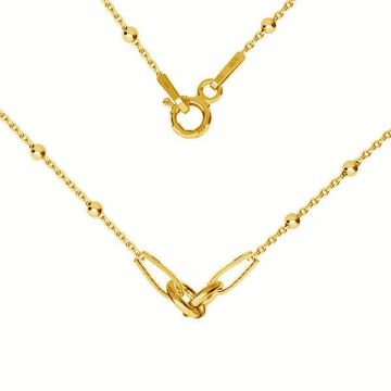 Base de la chaîne pour bracelet, CHAIN 55 A 030 PL 2,0 50 cm*24K - Plaque avec de l'or - 0,4 µm