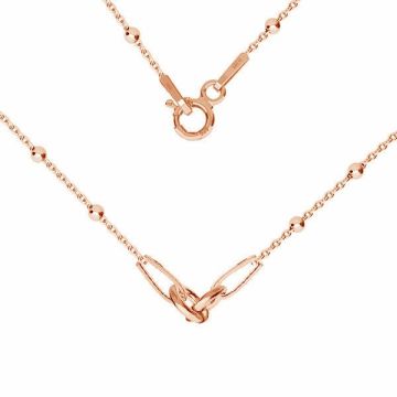 Base de la chaîne pour bracelet, CHAIN 55 A 030 PL 2,0 50 cm*18K - Plaque avec de l'or rose - 0,4 µm