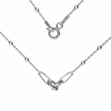 Base de la chaîne pour bracelet, CHAIN 55 A 030 PL 2,0 50 cm*RH - Plaque avec Rhodium Blanc