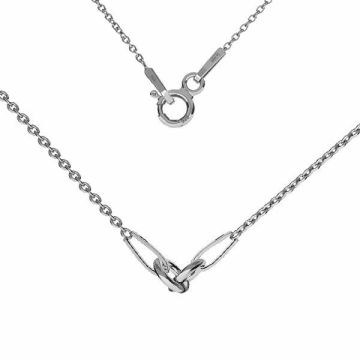 Base de la chaîne pour bracelet, A 030 CHAIN 57 38 cm*RH - Plaque avec Rhodium Blanc