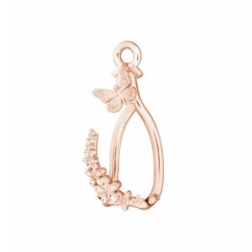 Pendant butterfly - setting for almond stones*sterling silver 925*18K - Rose Gold Plated - 0,4 µm