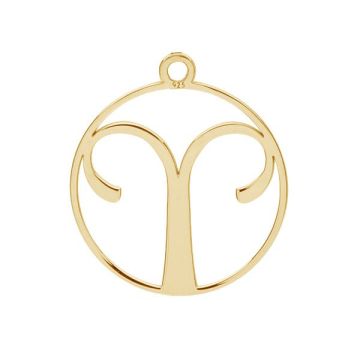 Aries zodiac pendant*sterling silver 925*18K - Light Yellow Gold Plated - 0,4 µm