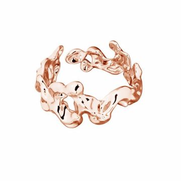 Anello Onde Gocce, Argento 925*18K - Placcato Oro Rosa - 0,4 µm