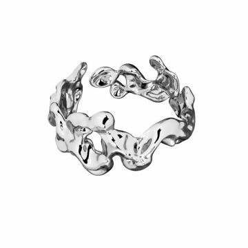 Anello con gocce Waves, argento sterling 925*PT - Placcato in platino