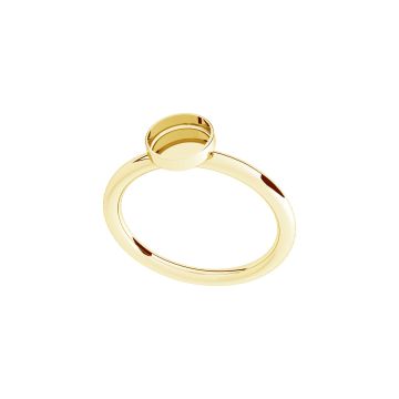 Anello tondo base resina*argento 925*24K - Placcato Oro - 0,4 µm