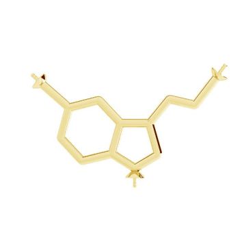 Prívesok - chemický vzorec - serotonínový základ pre perly 4mm*striebro AG 925*pokryté 24K zlatom (žlté) - 0,4 µm