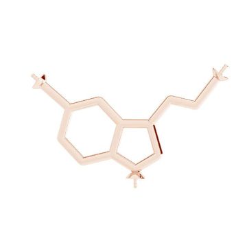 Prívesok - chemický vzorec - serotonínový základ pre perly 4mm*AG 925 striebro*pokryté 18K zlatom (ružové) - 0,4 µm