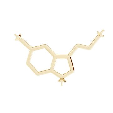  Prívesok - chemický vzorec - serotonínový základ pre perly 4mm*AG 925 striebro*18K pozlátené (svetlo žlté) - 0,4 µm