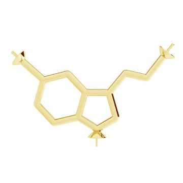 Prívesok - chemický vzorec - serotonínový základ pre perly 6mm*AG 925 striebro*pokryté 24K zlatom (žlté) - 0,4 µm