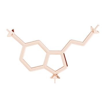 Prívesok - chemický vzorec - serotonínový základ pre perly 6mm*AG 925 striebro*pokryté 18K zlatom (ružové) - 0,4 µm