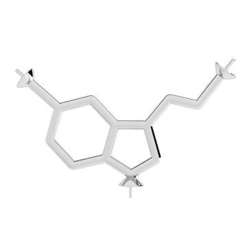 Prívesok - chemický vzorec - serotonínový základ pre perly 6mm*strieborný AG 925*RH pokovený (svetlé rhodium)