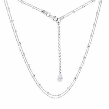 Chaîne tressée, argent 925, PLE 2S A 030 45 cm*RH - Plaque avec Rhodium Blanc