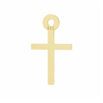 Cross pendant, sterling silver, LKM-3094 - 0,80 7x12 mm*24K - Gold Plated - 0,4 µm