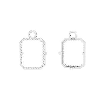 Pendant - setting for rectangle stones*sterling silver 925