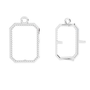 Pendant - setting for rectangle stones*sterling silver 925