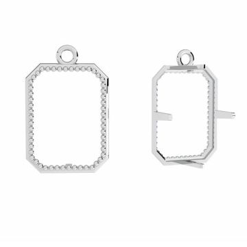 Pendant - setting for rectangle stones*sterling silver 925*PT - Platinum Plated