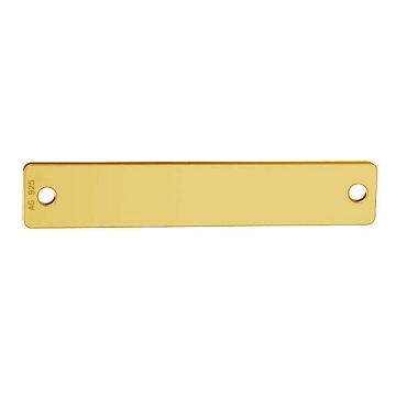 Rectangular pendant connector tag, sterling silver, LKM-3125 - 0,40 4,5x25 mm*24K - Gold Plated - 0,4 µm