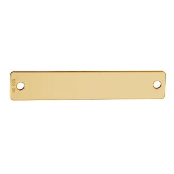 Rectangular pendant connector tag, sterling silver, LKM-3125 - 0,40 4,5x25 mm*18K - Light Yellow Gold Plated - 0,4 µm