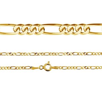 Figaro chain*sterling silver 925*24K - Gold Plated - 0,4 µm