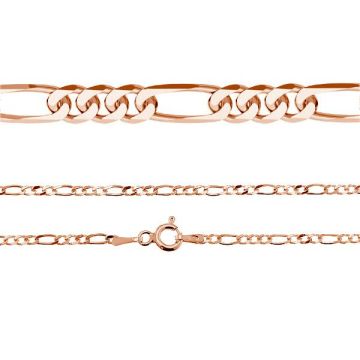 Figaro chain*sterling silver 925*18K - Rose Gold Plated - 0,4 µm