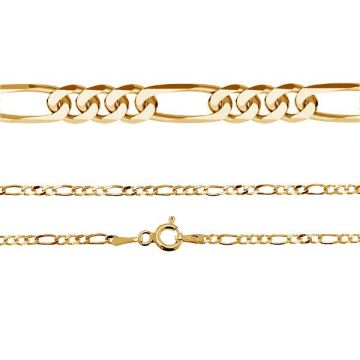 Figaro chain*sterling silver 925*18K - Light Yellow Gold Plated - 0,4 µm