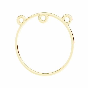 Round element, soldered jumprings, sterling silver 925, EL 47 25x25 mm*24K - Gold Plated - 0,4 µm