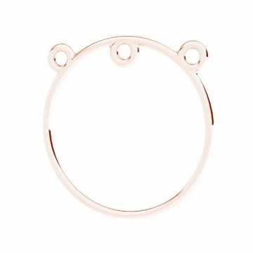 Round element, soldered jumprings, sterling silver 925, EL 47 25x25 mm*18K - Rose Gold Plated - 0,4 µm