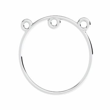 Round element, soldered jumprings, sterling silver 925, EL 47 25x25 mm*PT - Platinum Plated