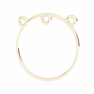 Round element, soldered jumprings, sterling silver 925, EL 47 25x25 mm*18K - Light Yellow Gold Plated - 0,4 µm