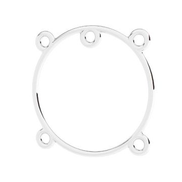 Round element, soldered jumprings, sterling silver 925, EL 48 25x25 mm