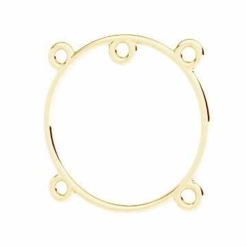 Round element, soldered jumprings, sterling silver 925, EL 48 25x25 mm*24K - Gold Plated - 0,4 µm