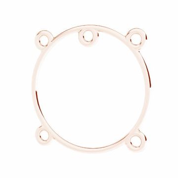 Round element, soldered jumprings, sterling silver 925, EL 48 25x25 mm*18K - Rose Gold Plated - 0,4 µm